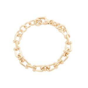 MILOR GOLD Yellow Gold Made In Italy 14k Gold Horsebit U Link Chain Bracelet